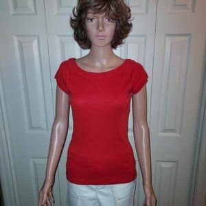 LAUREN BY RALPH LAUREN RED CAP SLEEVE TOP SIZE MP NWT